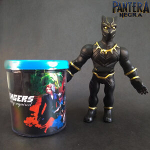 Kit Boneco Pantera Negra Vingadores Articulado 16cm + Caneca Personalizada 350ml
